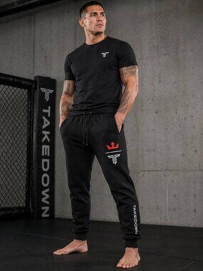 Takedown Black Jogger Sweatpants Athletic Logo Pants XL